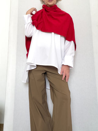 Poncho in lana, viscosa e cashmere