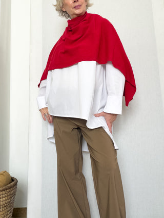 Poncho in lana, viscosa e cashmere