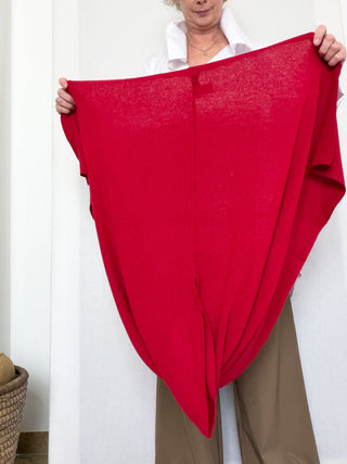 Poncho in lana, viscosa e cashmere
