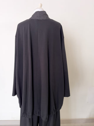 Giacca sciallata con inserti in tessuto tecnico